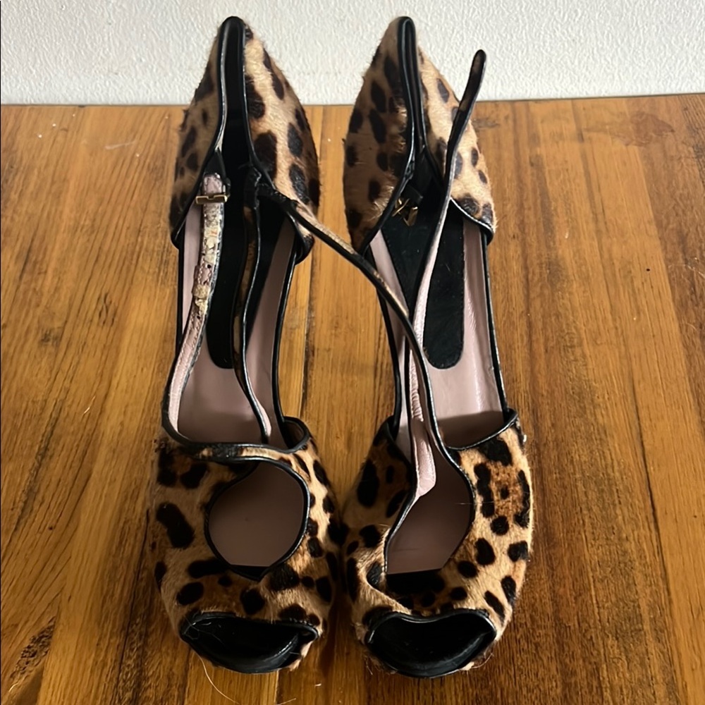 GUCCI PLATFORM VINTAGE Leopard Print Women's Heels